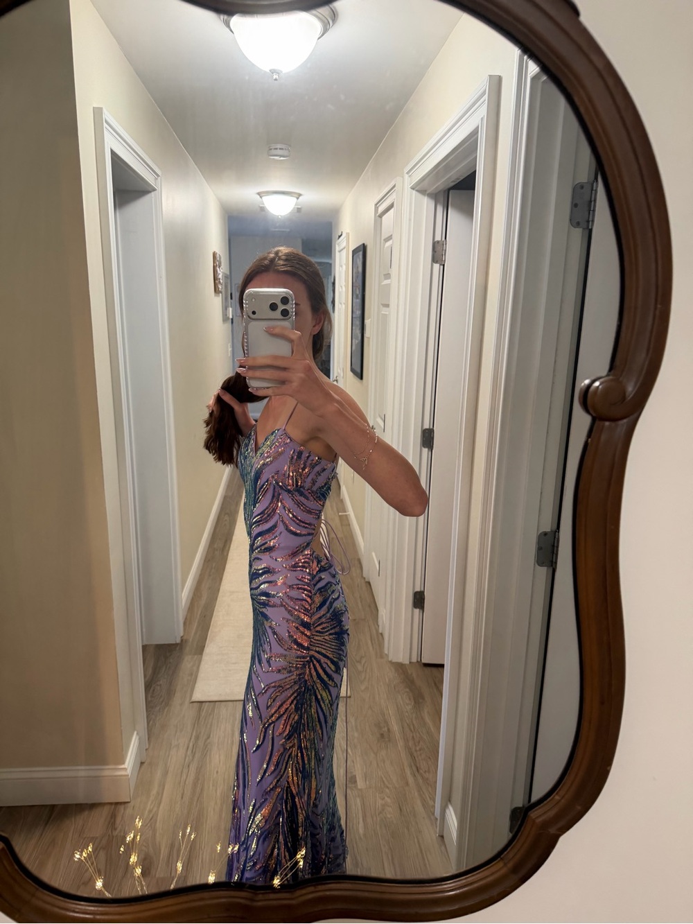 Jovani Prom Dress  08481 Iridescent Purple Spaghetti Strap Dress - Picture 11 of 16